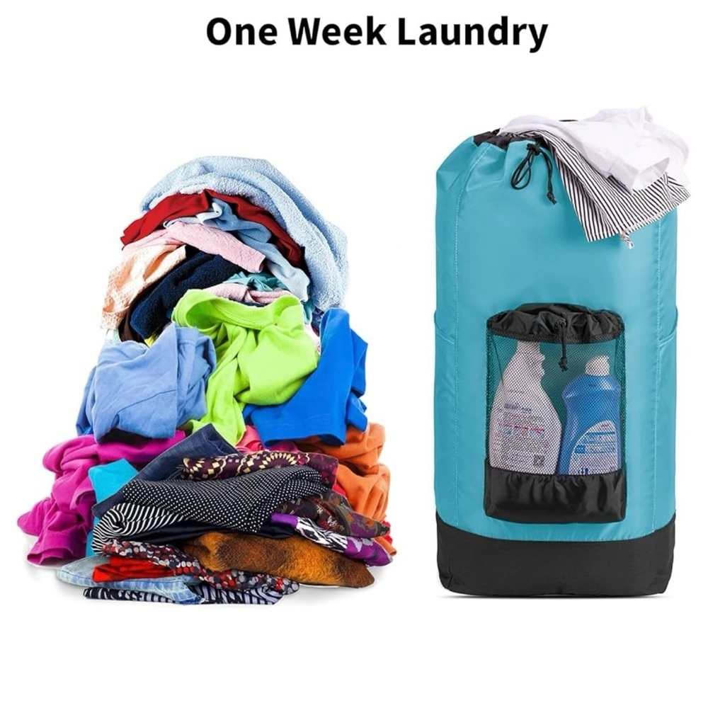 Kalidi Blue and Black Backpack for Laundry - Picture 4 of 6